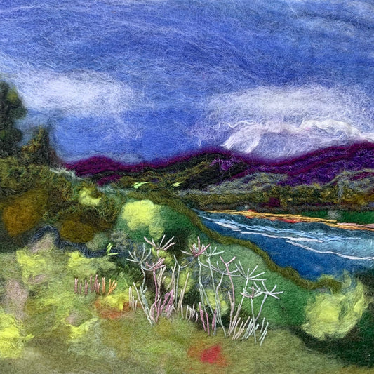 Original Felted Wool Landscape - THE VIEW II