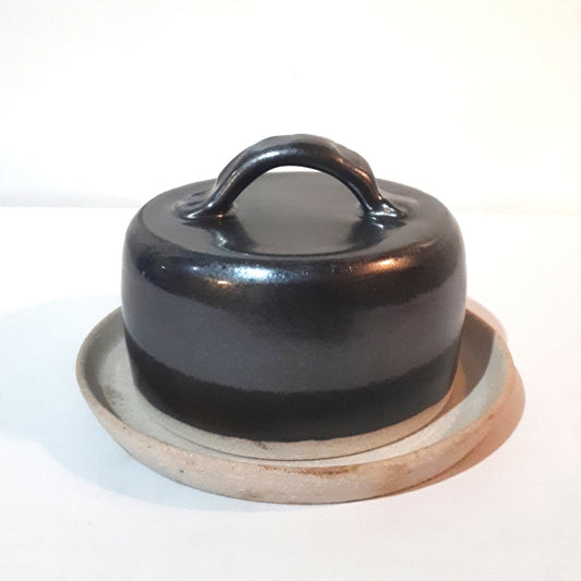 Pottery Butter Dish - Black