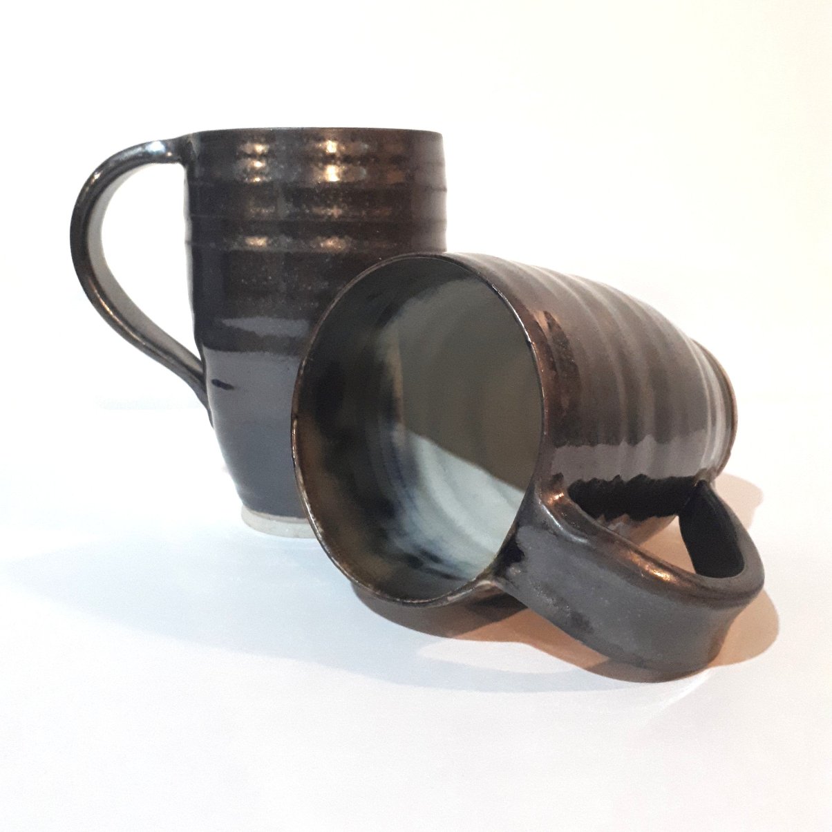 Pottery Mugs - Set of Two - Black