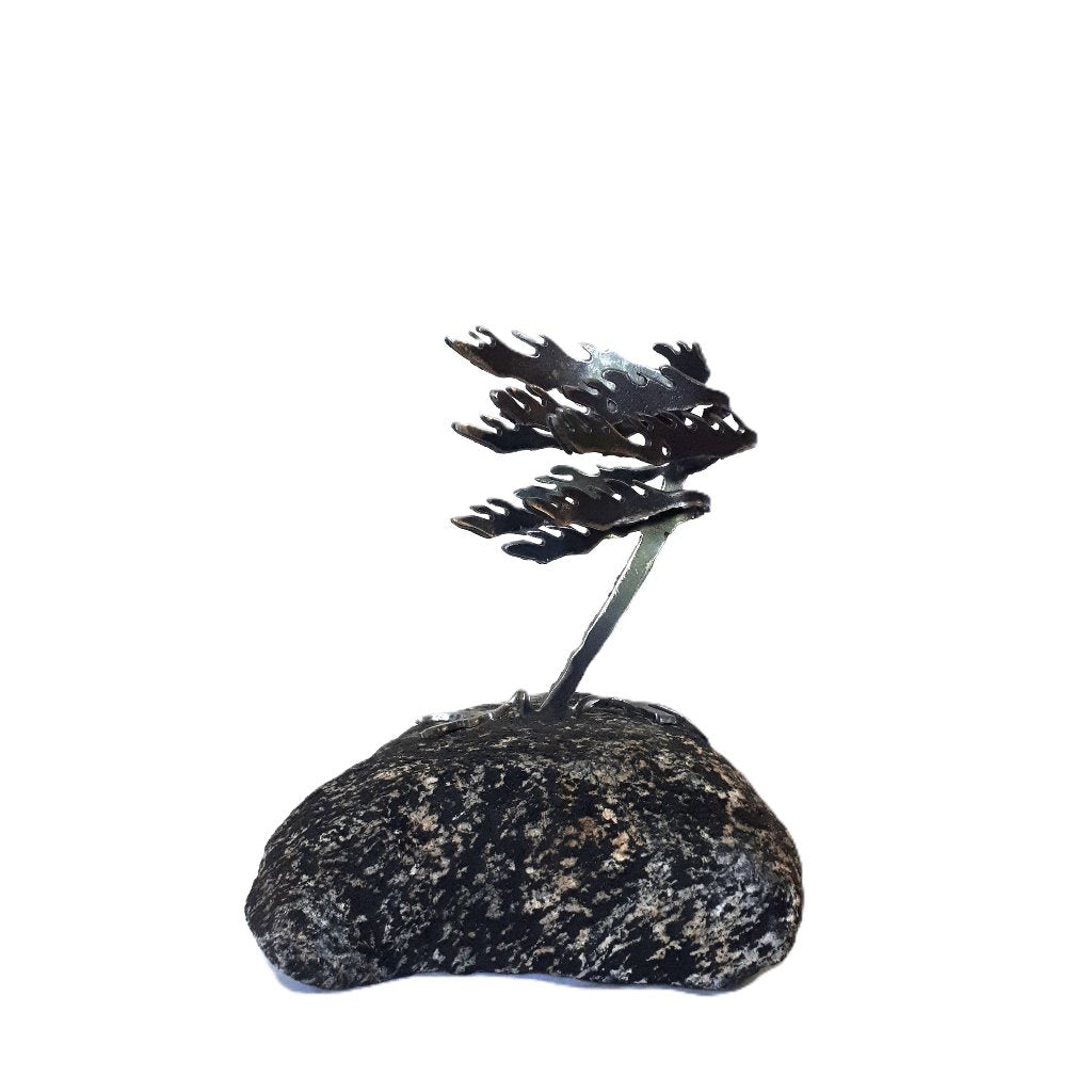 Cut-Steel Sculpture 120 - Tree on Granite