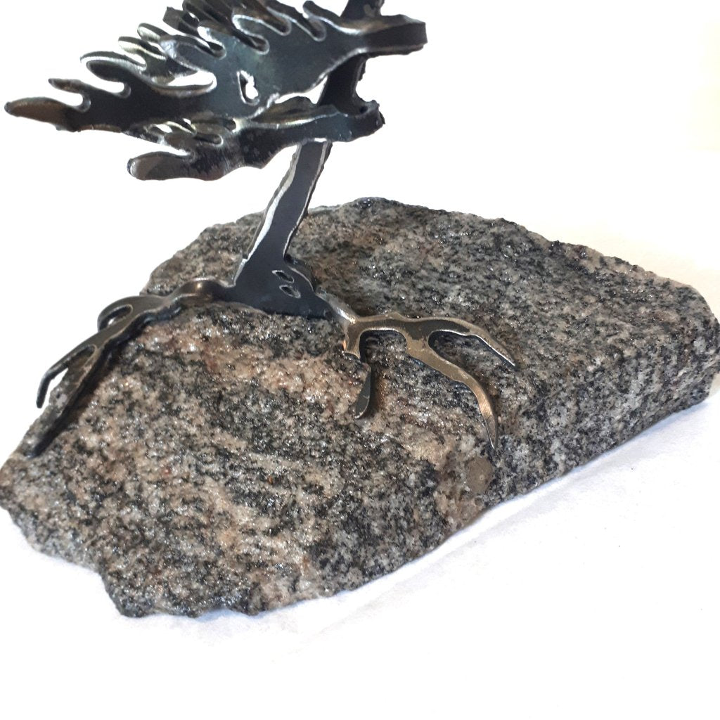 Cut-Steel Sculpture 120 - Tree on Granite