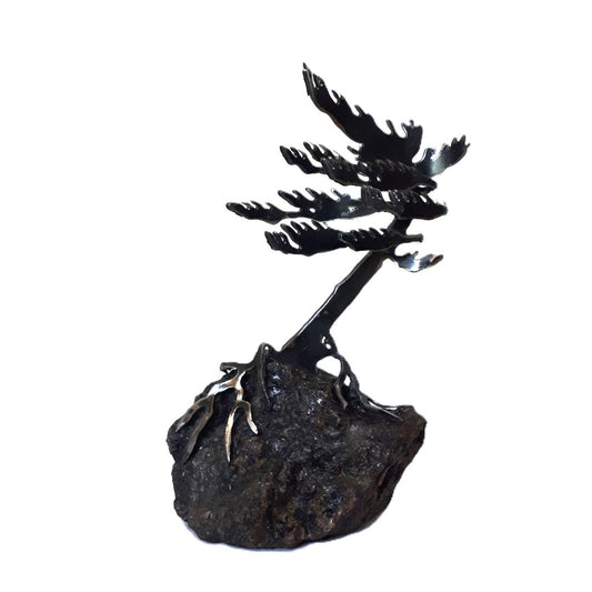 Cut-Steel Sculpture 150 - Tree on Granite