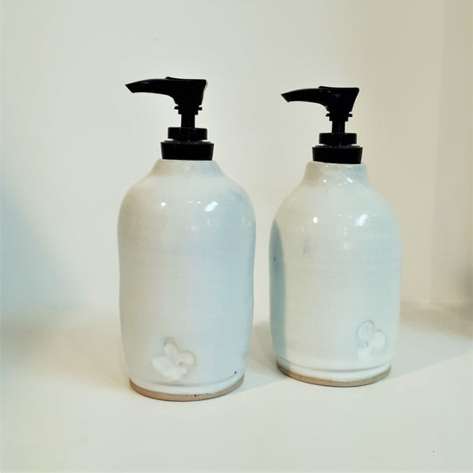 Pottery Soap Dispenser - White or Black