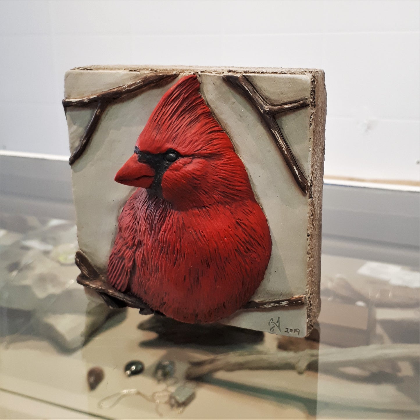 Limited Edition CARDINAL - Sculpted Cast Handpainted Hydrostone