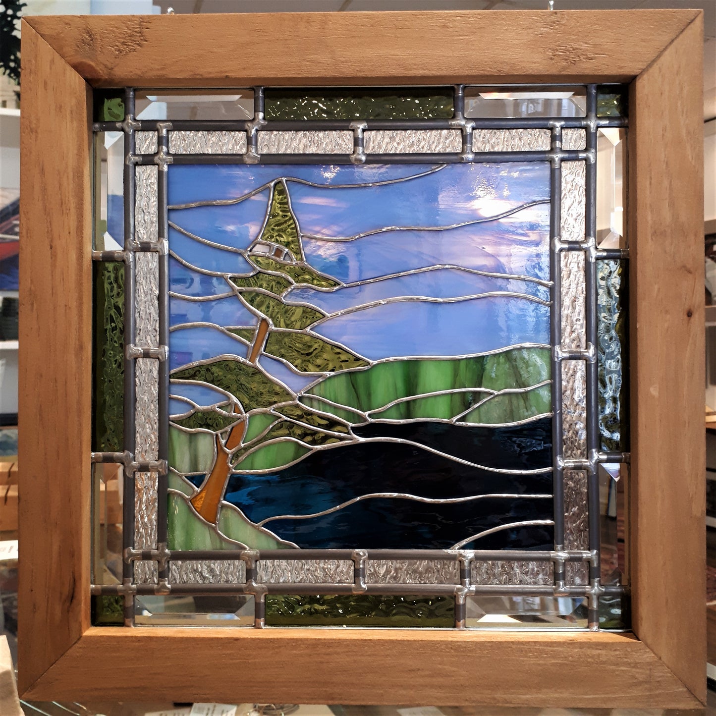 Stained Glass - Pine Tree at the Shore