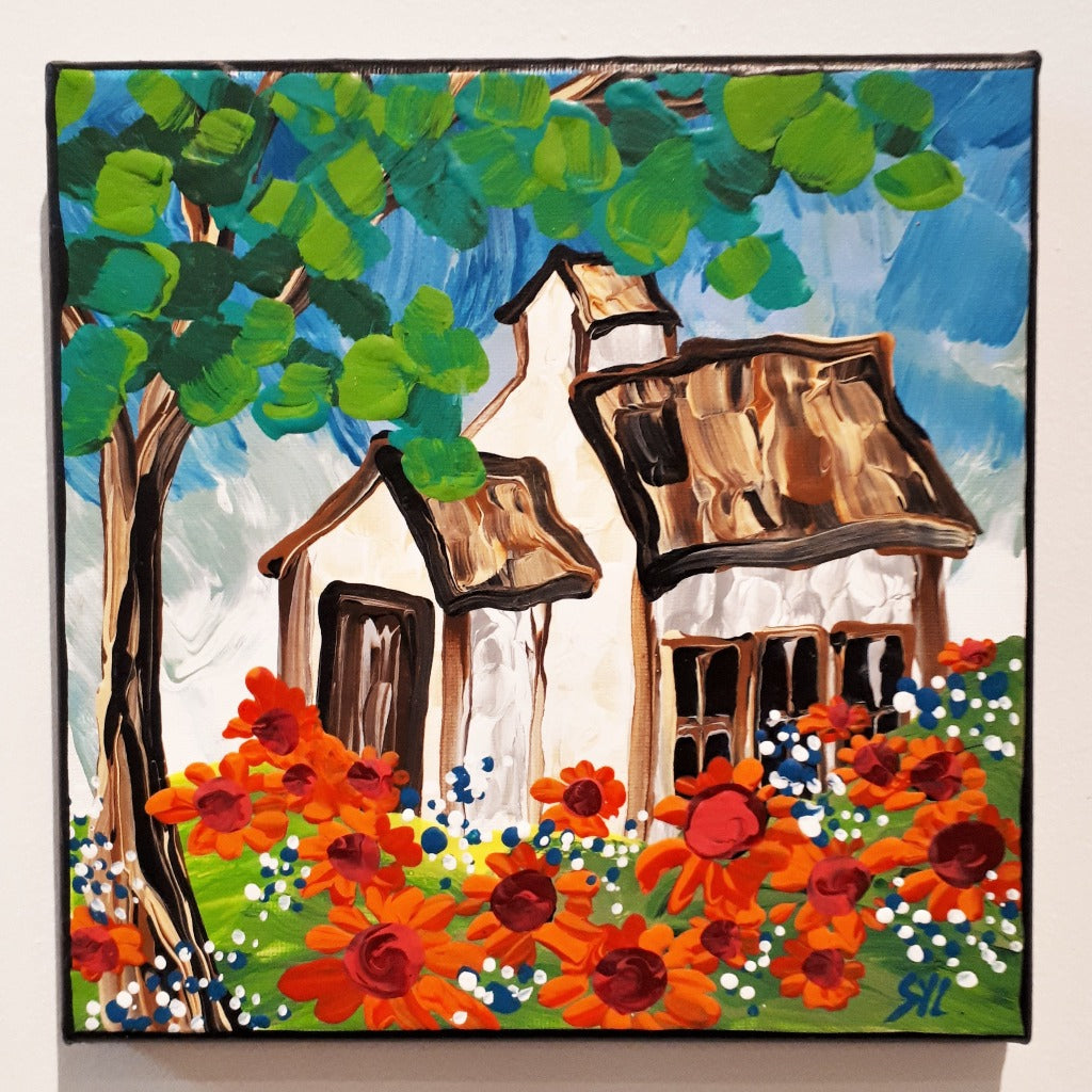 Original Acrylic Painting - SCHOOL HOUSE