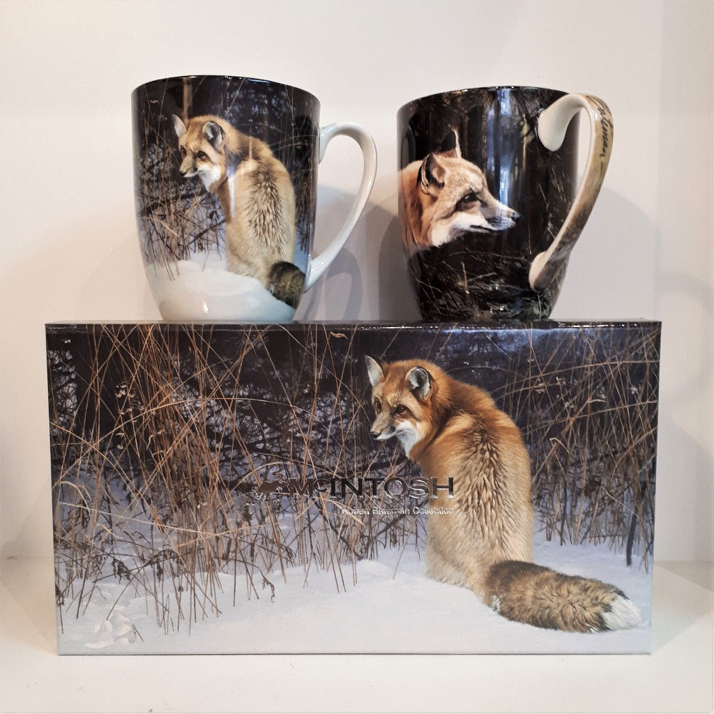 Fine Bone China Mug Set of Two - Foxes, Robert Bateman