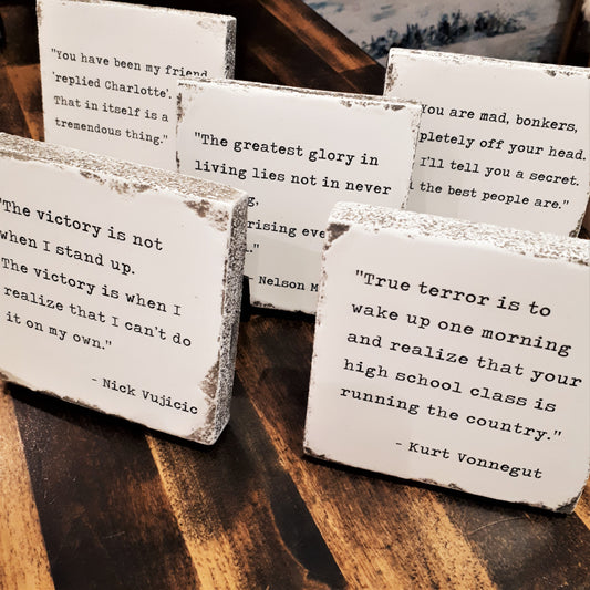 Quote Plaques - five different quotes