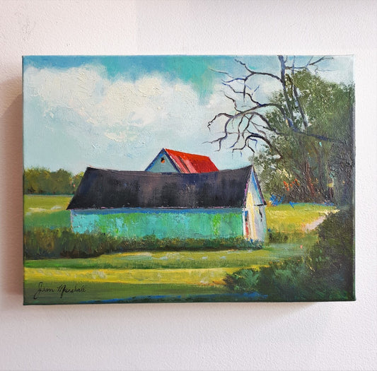 Original Oil Painting - HE SHED, SHE SHED