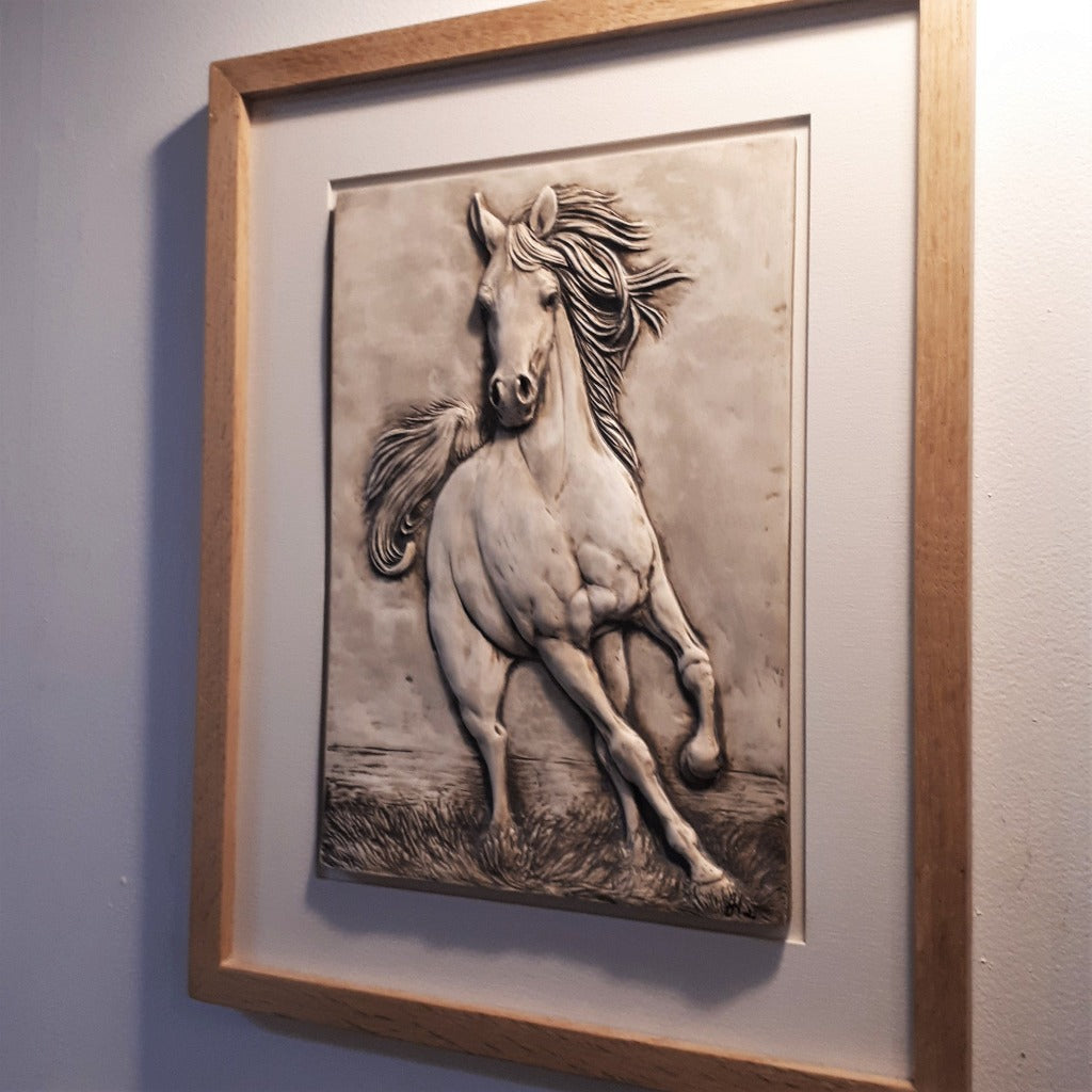 Framed Limited Edition (25) GALLOPING HORSE (antique finish)