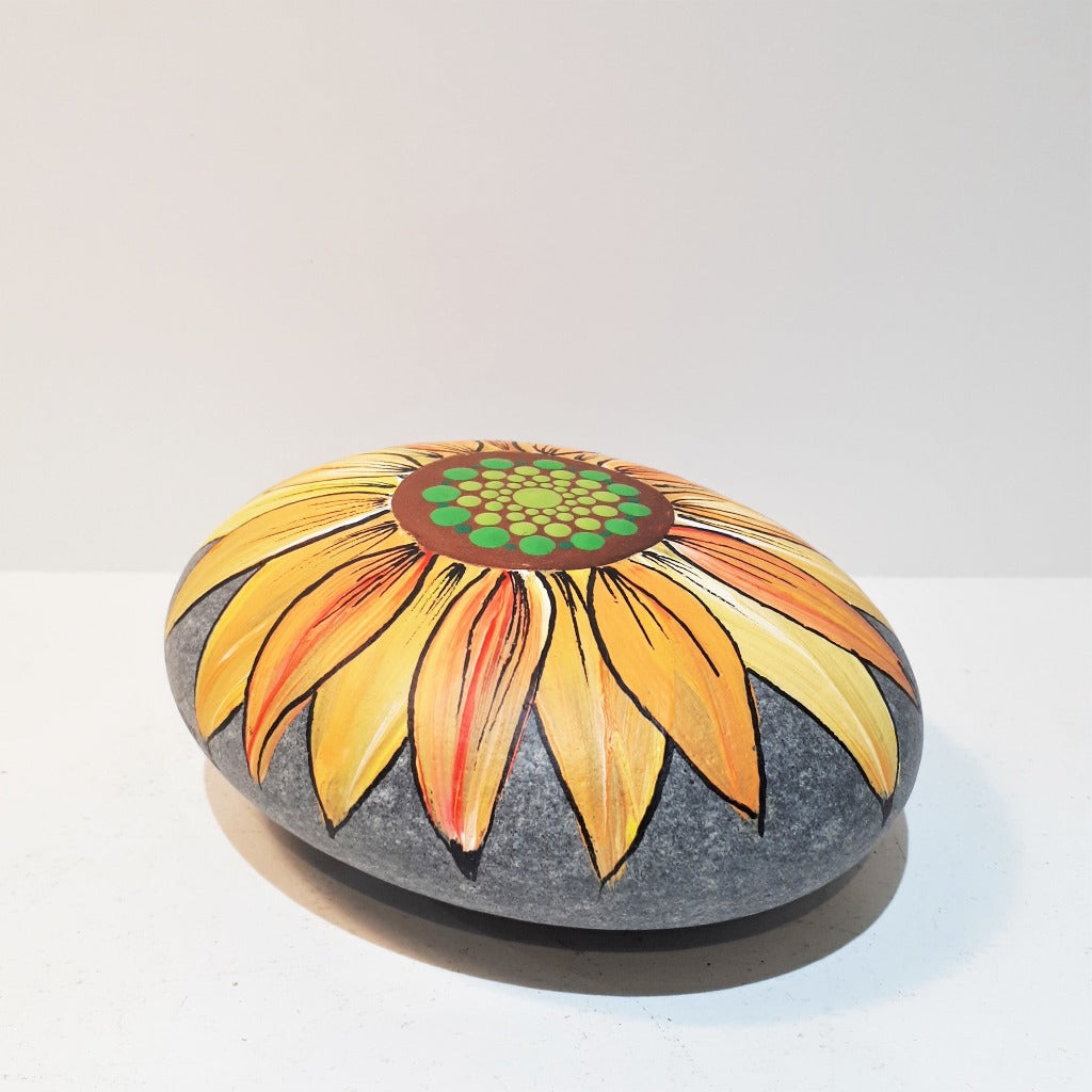 Handpainted Sunflower Rock (45) - large