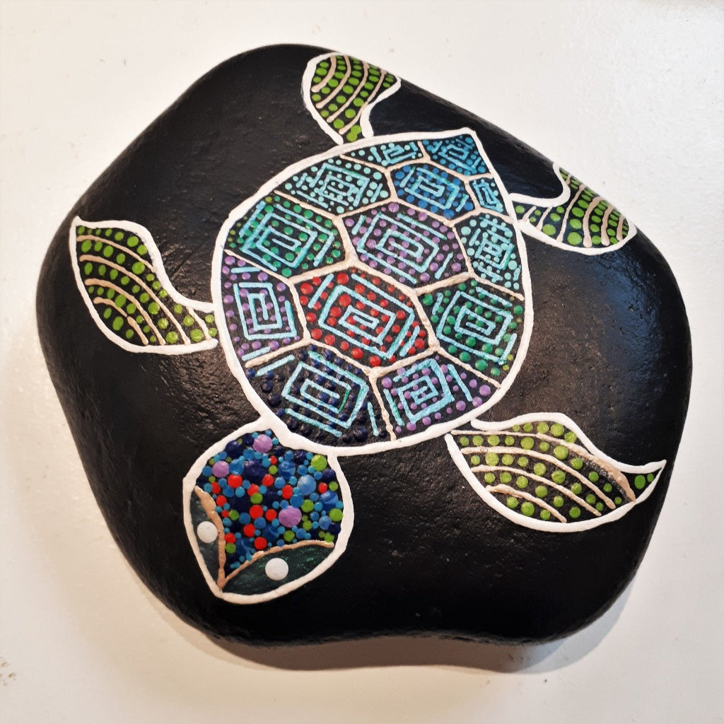 Mandala Turtle or Fish Rock