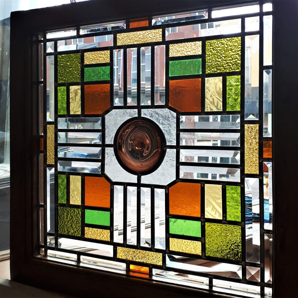 Stained Glass - HIDDEN TREASURE in vintage frame