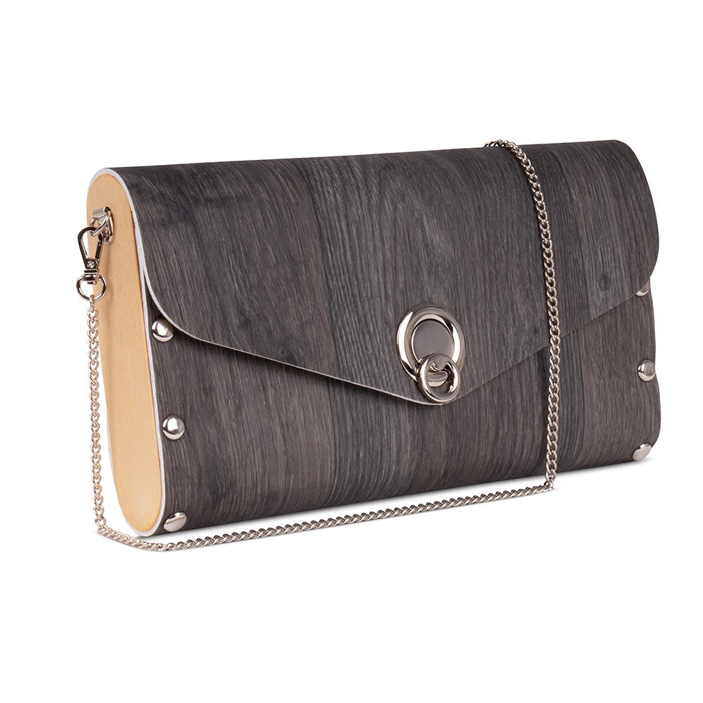 Large Clutch/Handbag - Charcoal Plank