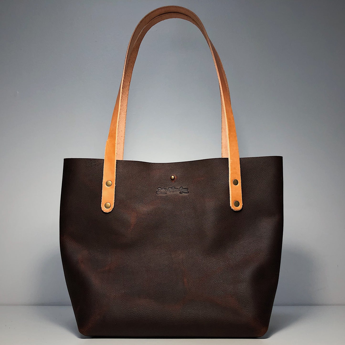 Big Bras D'or Handmade Leather Tote Bag - Brown or Navy Blue