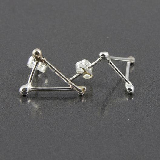 Earrings - Polished Sterling Silver Triangle Studs