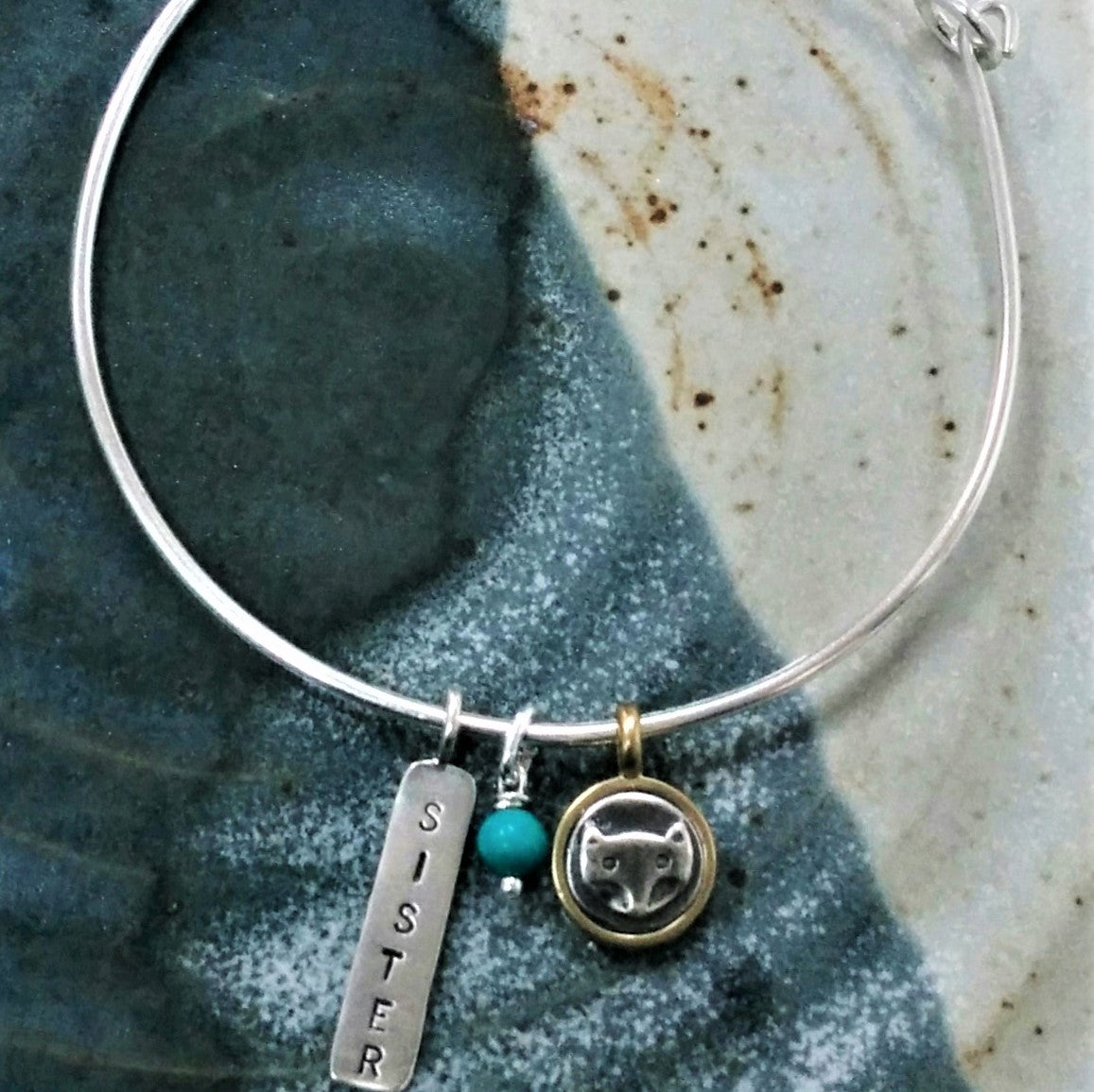 Sterling Silver Charm Bangle by Canadian Jewellery Artist Kate Singer