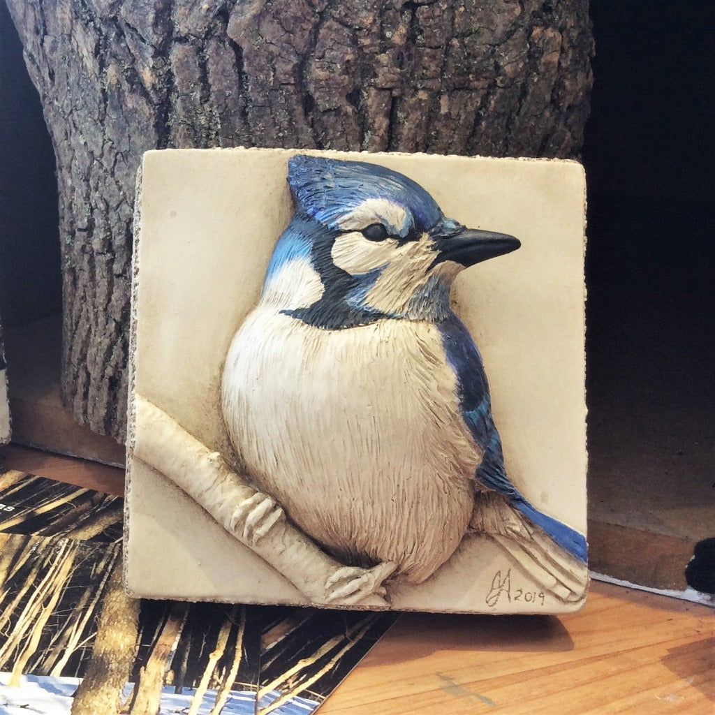 Limited Edition BLUE JAY - Sculpted Cast Handpainted Hydrostone