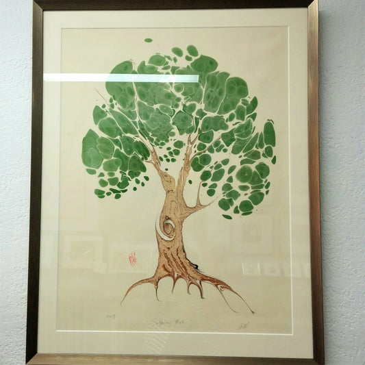 Framed Marbled Graphic - "Spring Oak"