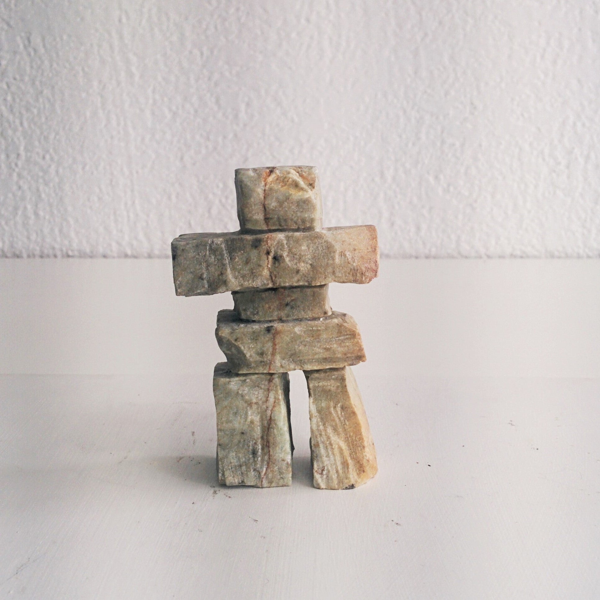 Handcarved Soapstone Inukshuk by Canadian Carver