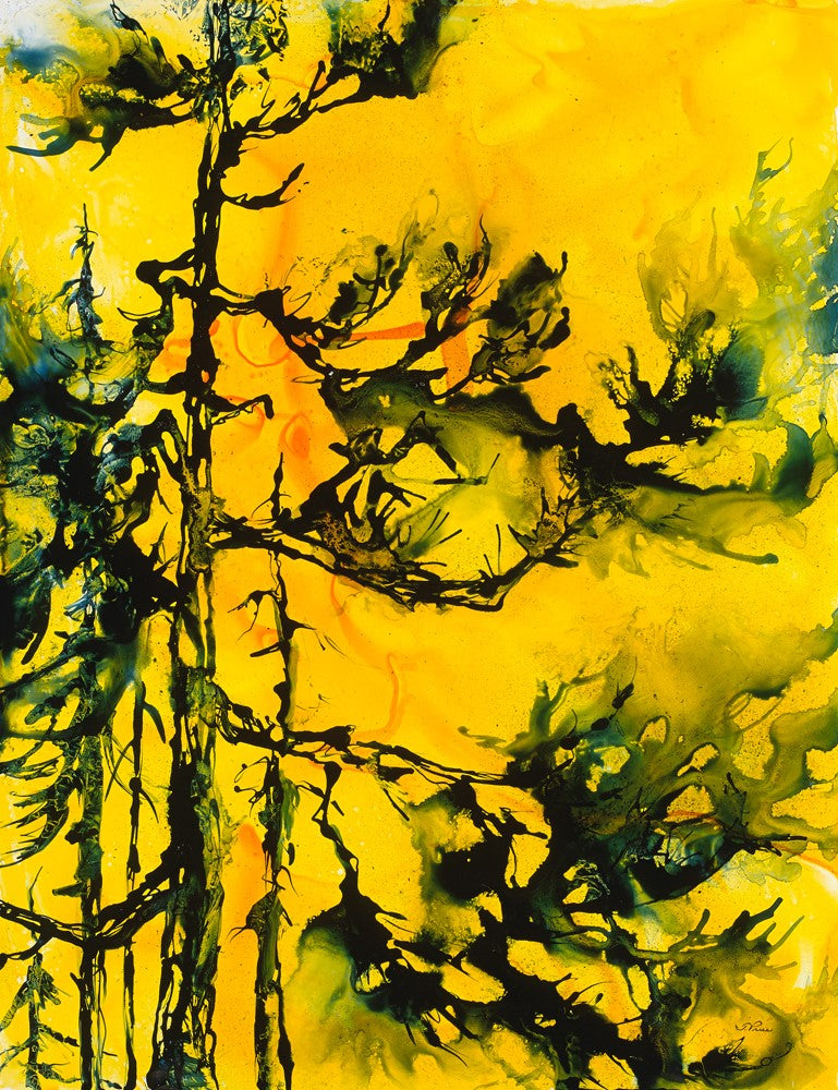 Framed Original Painting - A SIGH OF PINES