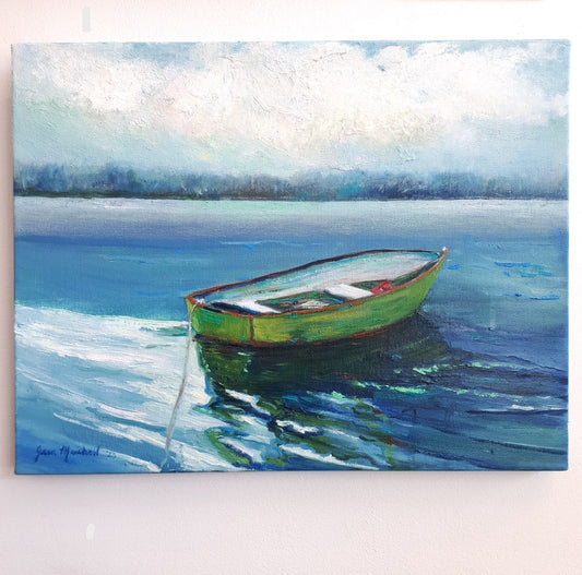 Original Oil Painting - MEMORIES OF OUR OLD BOAT