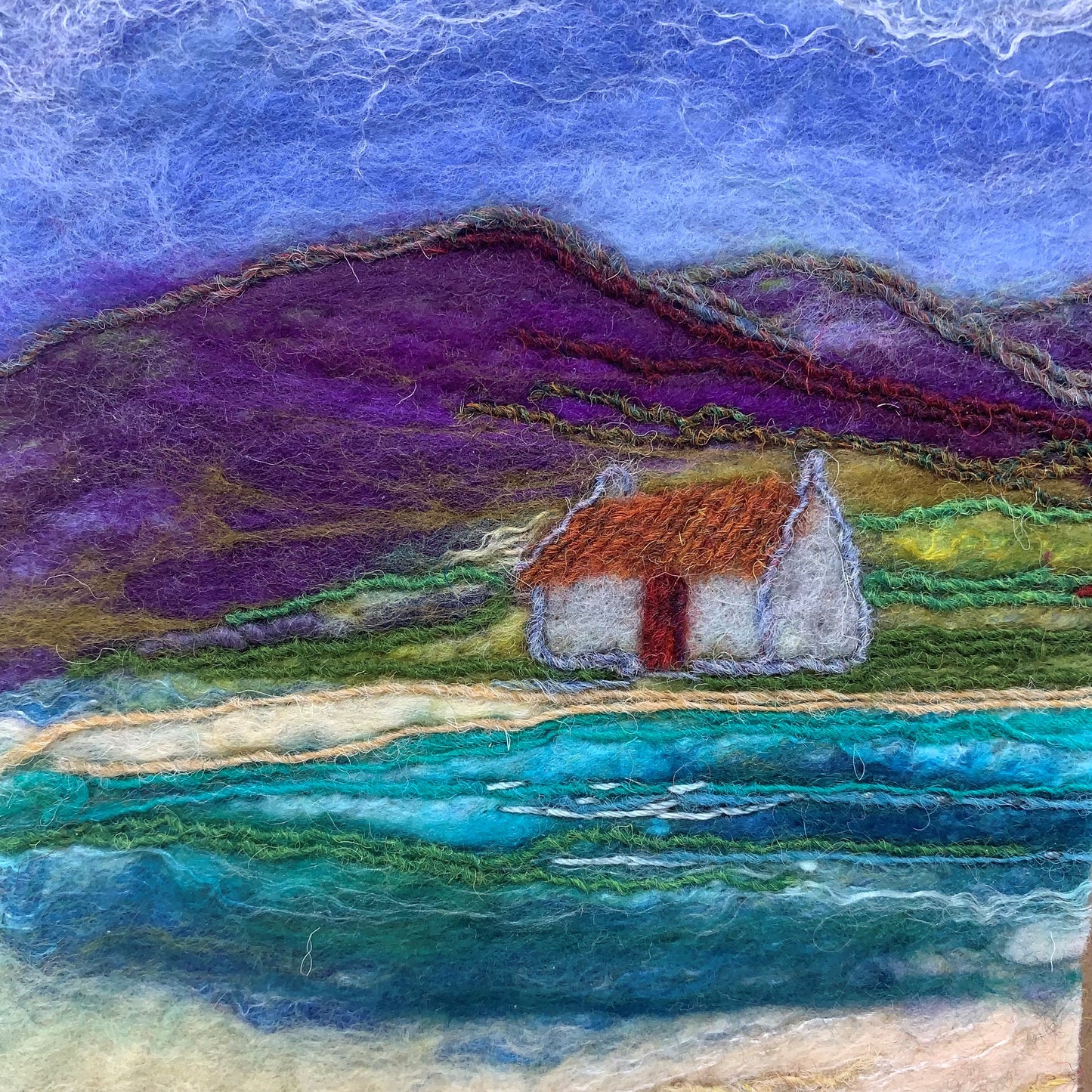 Original Felted Wool Landscape - SEA VIEW II