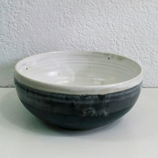 Pottery Fruit/Salad Bowl Md50 - turquoise and toast or navy blue