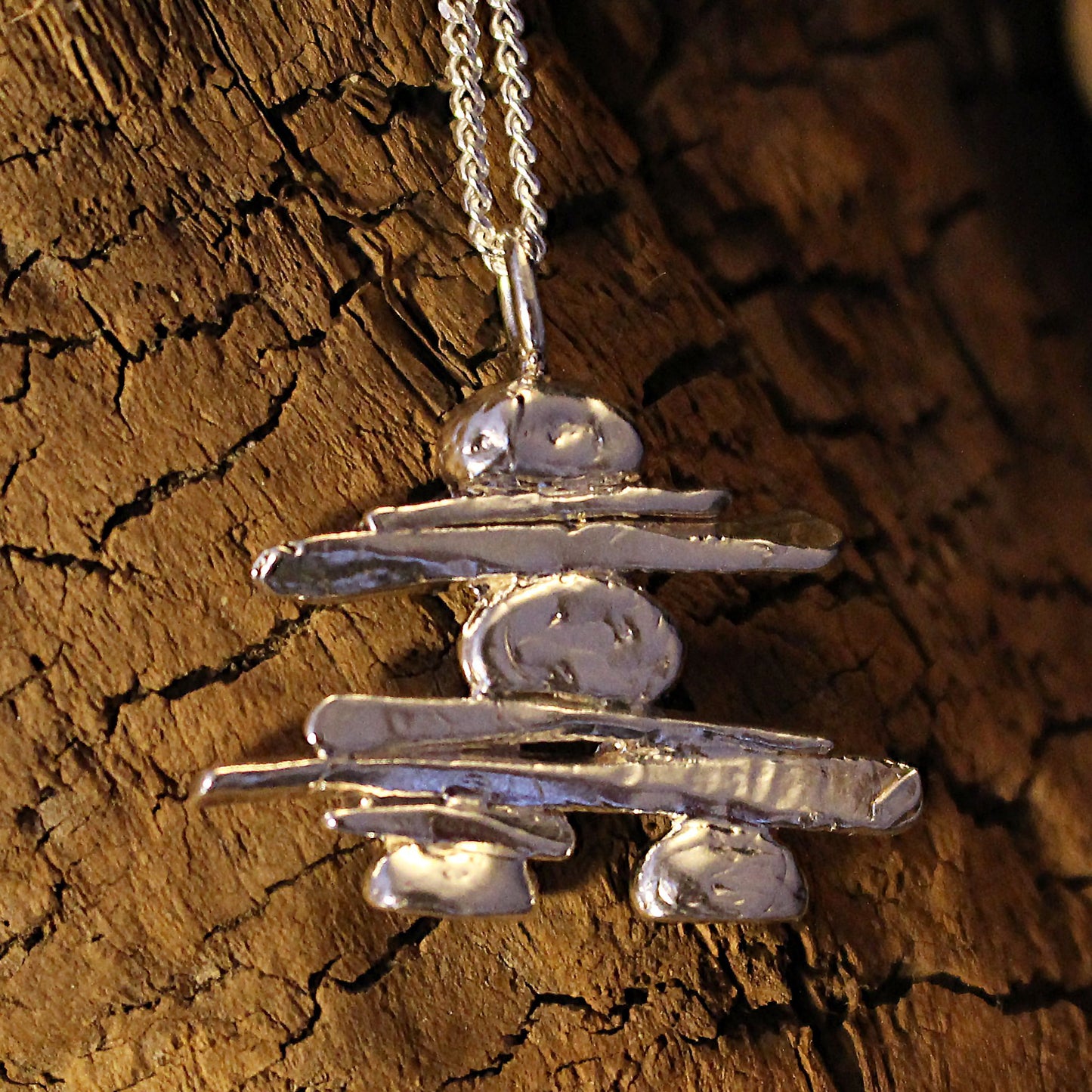 Inukshuk (large) Sterling Silver Necklace