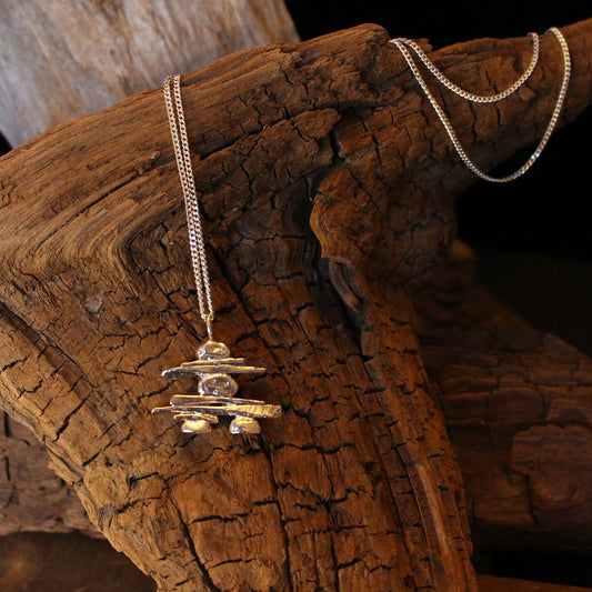 Inukshuk (large) Sterling Silver Necklace