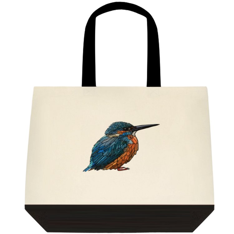 100% Cotton Canvas Tote Bag - Kingfisher or Cardinal or Downy Woodpecker