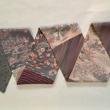 Silk Scarf - Lavender & Pink (flowers, landscape, clouds)