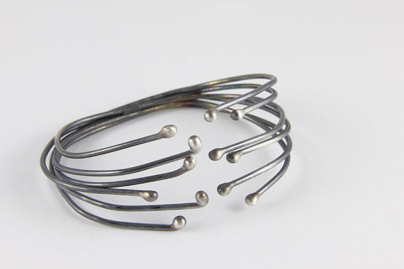 Oxidized Sterling Silver Twig Cuff Bracelet